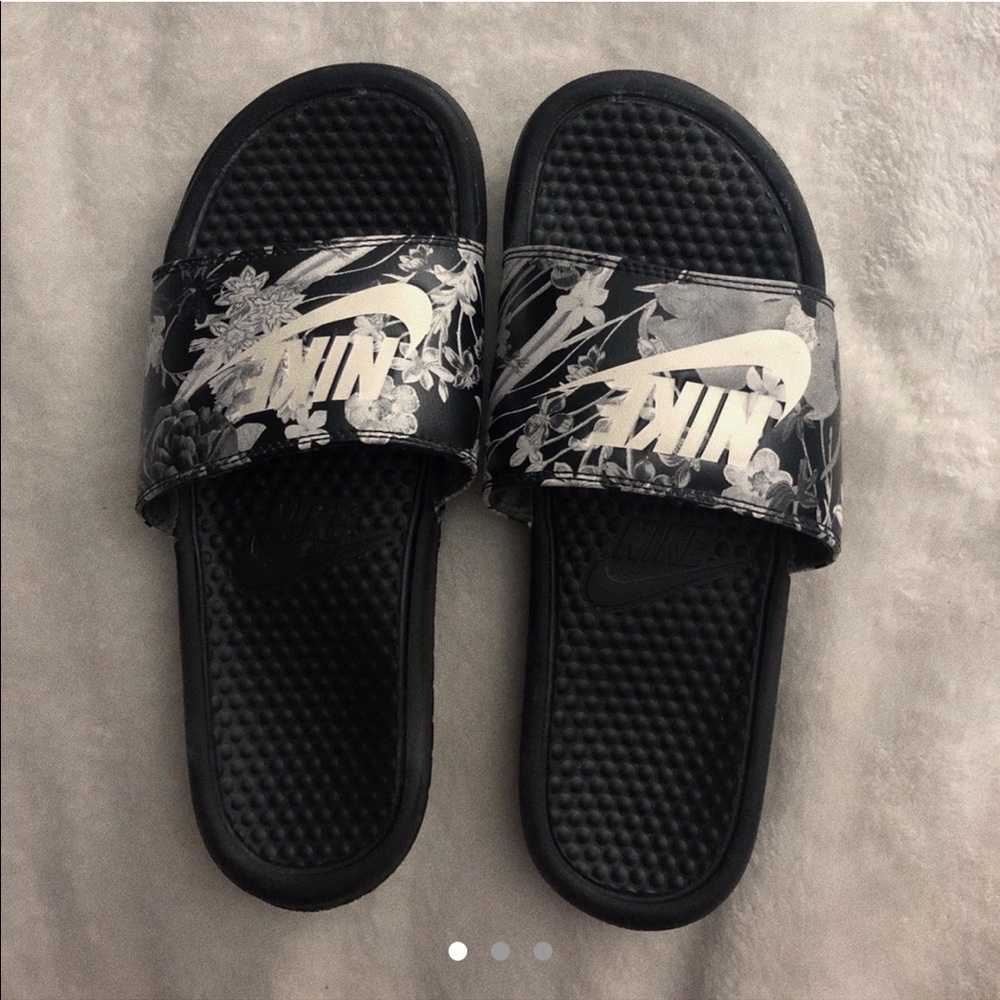 floral nike slides